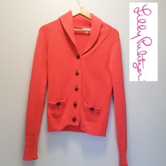 Lilly Pulitzer Sweaters - LILY PULITZER Coral Button Down Cardigan